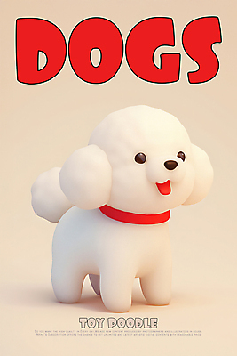 PSD 편집이미지 포스터 3D캐릭터 사람없음 3D소스 3D 귀여움 강아지 개캐릭터 개목걸이 베이지색 토이푸들 이미지편집 편집3D 캐릭터 컬러 동물캐릭터 컨셉 반려동물 개 디지털합성 푸들 애견용품 파일형식