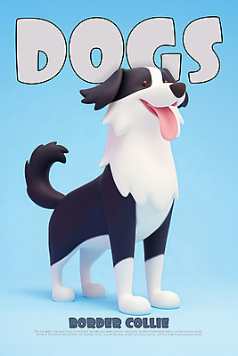 PSD 편집이미지 포스터 하늘색 3D캐릭터 사람없음 3D소스 3D 귀여움 강아지 개캐릭터 보더콜리 이미지편집 편집3D 캐릭터 동물캐릭터 컨셉 파란색 반려동물 개 디지털합성 콜리 파일형식