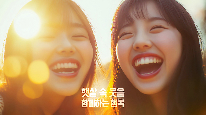 PSD 편집이미지 여자 행복 얼굴 함께함 따뜻함 웃음 성인 두명 친구 햇빛 주황색 우정 보케 감성 의료성형뷰티 성인여자만 이미지편집 감정 컬러 컨셉 관계 표정 사람 신체부위 태양 여자만 성인만 파일형식