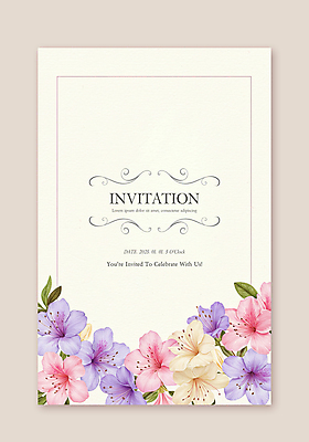 PSD 템플릿 분홍색 잎 카드템플릿 수채화 사각프레임 사람없음 초대장 카피스페이스 이미지템플릿 식물 컬러 카드_감사 프레임 사각형 공백 파일형식