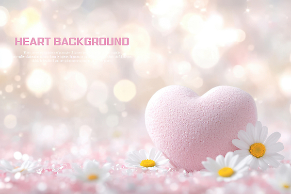 PSD 편집이미지 분홍색 사람없음 빛 데이지 보케 하트쿠션 부드러움 이미지편집 꽃 컬러 쿠션 하트 감각 파일형식
