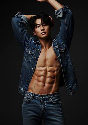JPG 편집이미지 남자 한명 상반신 성인 앞모습 운동 손들기 청바지 청자켓 복근 의료성형뷰티 성인남자한명만 바디프로필 편집실사 AI인물포토 AI콘텐츠 1 뷰포인트 바지 모션 근육 건강 사람 헬스 재킷 CG 남자한명만 성인남자만 파일형식 AI포토