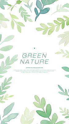 PSD 잎 일러스트 수채화 프레임 사람없음 초록색 카피스페이스 국내일러스트 식물 컬러 공백 파일형식