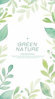 PSD 잎 일러스트 수채화 프레임 사람없음 초록색 카피스페이스 국내일러스트 식물 컬러 공백 파일형식