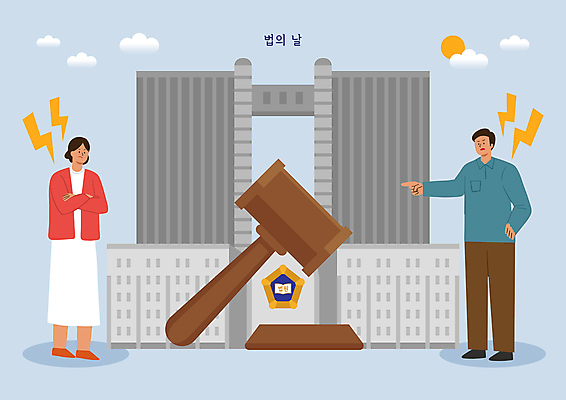 전신 PSD 여자 남자 허리손 일러스트 성인 두명 팔짱 싸움 법 의사봉 갈등 법원 삿대질 이혼 제헌절 성인만 법의날 국내일러스트 포즈 모션 사람 손짓 국경일 파일형식 법정기념일