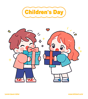 전신 여자 남자 행복 어린이 일러스트 웃음 들기 소녀 소년 두명 친구 선물상자 반짝임 하트 축하 어린이날 어린이만 일러캐릭터 AI파일 모양 캐릭터 기념일 감정 컨셉 관계 모션 표정 선물 사람 상자 파일형식 벡터