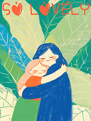 PSD 여자 행복 어린이 일러스트 포옹 자연 사랑 미소 소녀 상반신 성인 초록색 평화 귀여움 눈감음 풀잎 숲속 편안함 여자만 국내일러스트 감정 컬러 컨셉 잎 안기 모션 표정 사람 풀_식물 감각 숲 생태계 파일형식