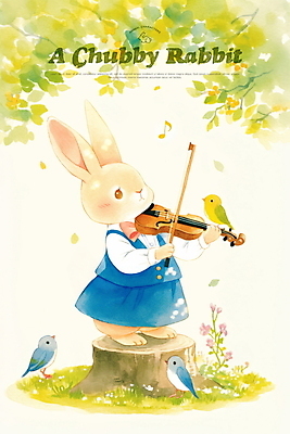 전신 PSD 음악 연주 일러스트 자연 조류 동화 사람없음 연두색 귀여움 음악가 들꽃 토끼 바이올린 토끼캐릭터 나무밑둥 바이올리니스트 국내일러스트 나무 동물 직업 꽃 동물캐릭터 컨셉 포유류 현악기 문화예술 초록색 반려동물 연주자 생태계 파일형식