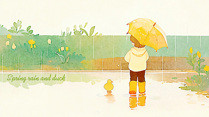 전신 PSD 남자 꽃 어린이 일러스트 우산 오리 따뜻함 장화 한명 들기 소년 연두색 담장 귀여움 봄비 우비 감성 소년한명만 국내일러스트 식물 1 옷 신발 컨셉 모션 조류 사람 초록색 봄 비_날씨 남자한명만 소년만 파일형식