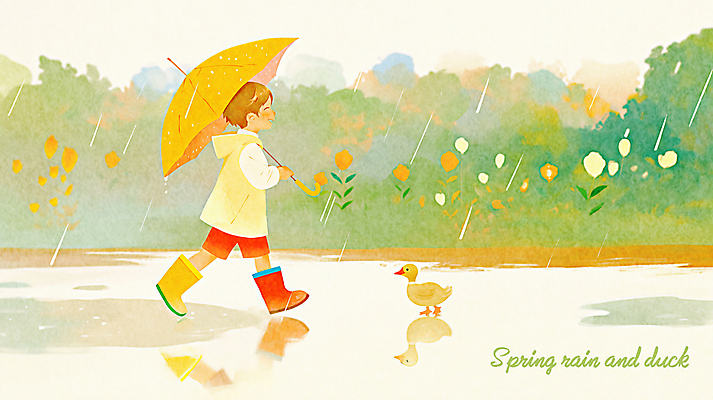 전신 PSD 남자 어린이 일러스트 우산 오리 따뜻함 장화 한명 들기 소년 연두색 달리기 귀여움 봄비 우비 감성 소년한명만 국내일러스트 1 옷 신발 컨셉 모션 조류 사람 초록색 봄 비_날씨 남자한명만 소년만 파일형식