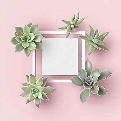 JPG 편집이미지 분홍색 프레임 사람없음 장식 인테리어 다육식물 카피스페이스 편집실사 AI포토 AI콘텐츠 식물 디자인 컬러 공백 CG 파일형식
