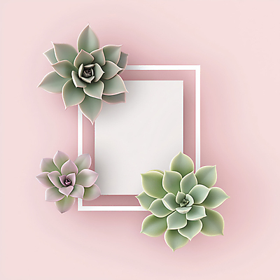 JPG 편집이미지 분홍색 프레임 사람없음 장식 인테리어 다육식물 카피스페이스 편집실사 AI포토 AI콘텐츠 식물 디자인 컬러 공백 CG 파일형식