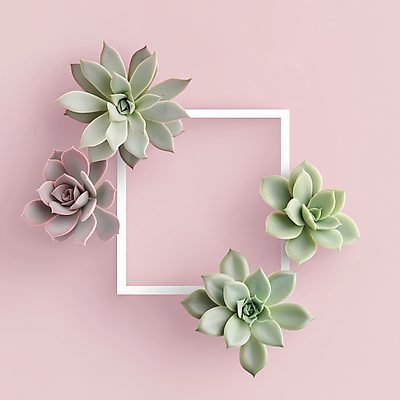JPG 편집이미지 분홍색 프레임 사람없음 장식 인테리어 다육식물 편집실사 AI포토 AI콘텐츠 식물 디자인 컬러 CG 파일형식