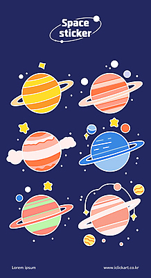 별 스티커 일러스트 사람없음 반짝임 세트 컬러풀 행성 유성 태양계 국내일러스트 AI파일 자연요소 컬러 모션 우주 파일형식 벡터