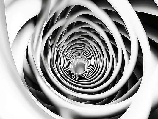 JPG 편집이미지 추상 흑백 나선형 사람없음 구멍 입체 통로 심플 스파이럴 편집실사 AI컴퓨터그래픽 AI콘텐츠 무늬 촬영기법 CG 파일형식