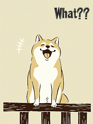 PSD 한마리 행복 일러스트 난간 웃음 앉기 사람없음 귀여움 강아지 베이지색 시바견 국내일러스트 1 감정 컬러 컨셉 모션 표정 반려동물 개 파일형식