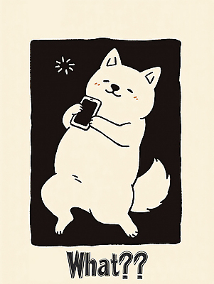 PSD 한마리 행복 일러스트 미소 들기 사람없음 스마트폰 눕기 귀여움 강아지 베이지색 시바견 국내일러스트 1 감정 컬러 컨셉 모션 표정 핸드폰 스마트기기 반려동물 개 파일형식