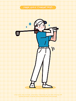 전신 캐릭터 여자 스포츠 일러스트 한명 미소 들기 성인 반짝임 운동 노란색 골프채 스윙 골프웨어 즐거움 캡모자 성인여자한명만 연노랑색 파크골프 일러캐릭터 AI파일 모자_잡화 1 옷 감정 컬러 포즈 골프 모션 골프용품 표정 건강 사람 여자한명만 성인여자만 파일형식 벡터