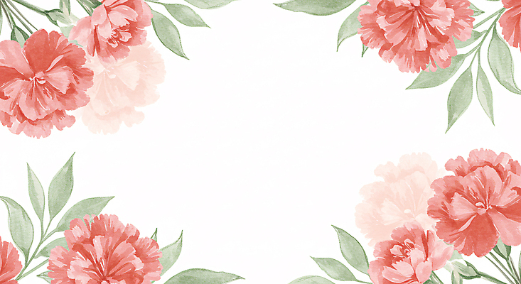 JPG 잎 일러스트 수채화 사람없음 빨간색 어버이날 스승의날 카네이션 가정의달 꽃프레임 국내일러스트 AI일러스트 AI콘텐츠 식물 기념일 꽃 컬러 프레임 5월 파일형식