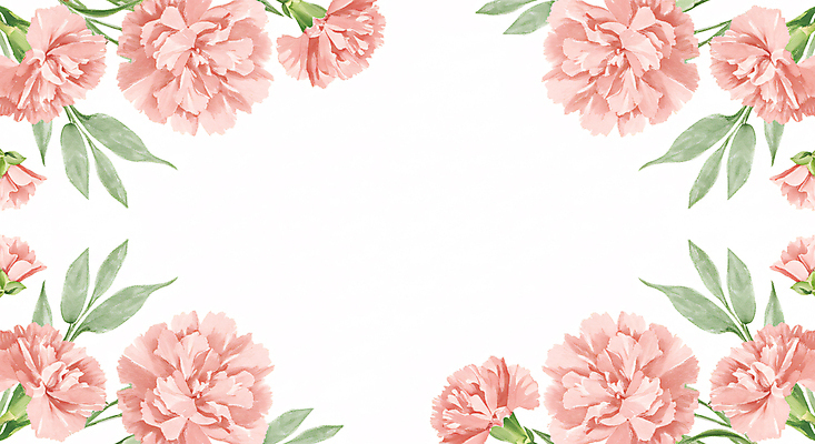 JPG 분홍색 잎 일러스트 수채화 사람없음 어버이날 스승의날 카네이션 가정의달 꽃프레임 국내일러스트 AI일러스트 AI콘텐츠 식물 기념일 꽃 컬러 프레임 5월 파일형식