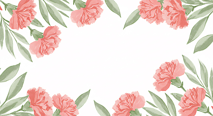 JPG 분홍색 잎 일러스트 수채화 사람없음 어버이날 스승의날 카네이션 가정의달 꽃프레임 국내일러스트 AI일러스트 AI콘텐츠 식물 기념일 꽃 컬러 프레임 5월 파일형식