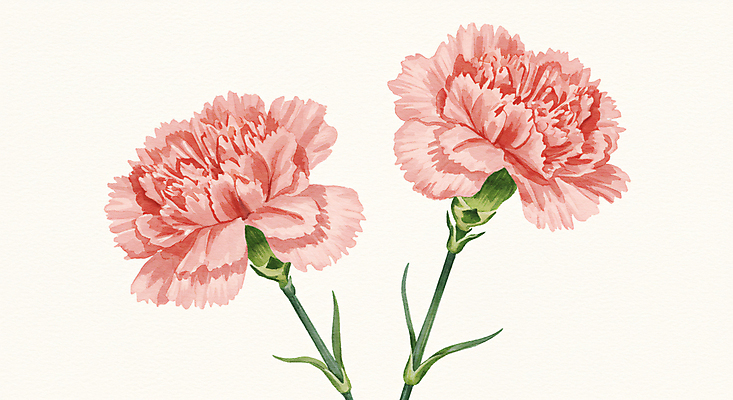 JPG 분홍색 일러스트 수채화 사람없음 어버이날 스승의날 카네이션 가정의달 국내일러스트 AI일러스트 AI콘텐츠 기념일 꽃 컬러 5월 파일형식