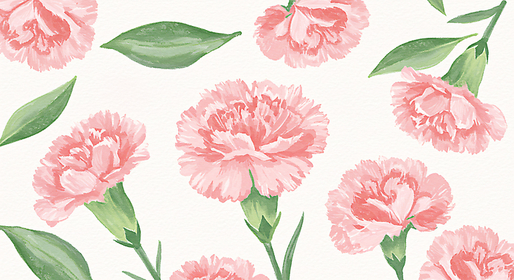 JPG 분홍색 잎 일러스트 수채화 사람없음 어버이날 스승의날 카네이션 가정의달 국내일러스트 AI일러스트 AI콘텐츠 식물 기념일 꽃 컬러 5월 파일형식