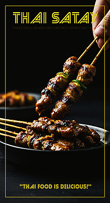 PSD 편집이미지 접시 손 들기 신체부위 노란색 식사 전통음식 꼬치구이 태국음식 맛있는 이미지편집 전통 식기 음식 컬러 모션 사람 꼬치 구이 동양음식 파일형식