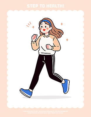 여자 일러스트 건강 한명 미소 성인 반짝임 운동복 달리기 손들기 머리띠 스포츠캐릭터 유산소운동 러닝 연분홍색 성인여자한명만 일러캐릭터 AI파일 캐릭터 1 옷 분홍색 장신구 모션 표정 사람 운동 여자한명만 성인여자만 파일형식 벡터