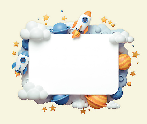 PSD 구름 편집이미지 별 프레임 사람없음 3D 행성 로켓 오브젝트 카피스페이스 편집3D 자연요소 우주 공백 디지털합성 파일형식