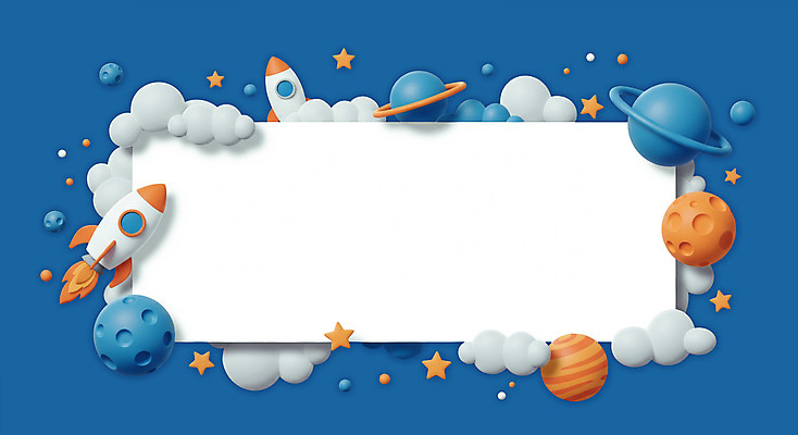 PSD 구름 편집이미지 별 프레임 사람없음 3D 행성 로켓 남색 오브젝트 카피스페이스 편집3D 자연요소 컬러 우주 공백 디지털합성 파일형식