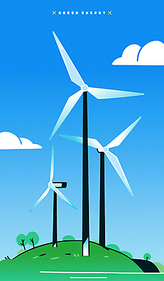 나무 구름 하늘색 일러스트 하늘 초원 사람없음 자연보호 그린에너지 친환경 풍력기 국내일러스트 AI파일 자연요소 식물 자연 파란색 환경 에너지 풍력에너지 보호 파일형식 벡터