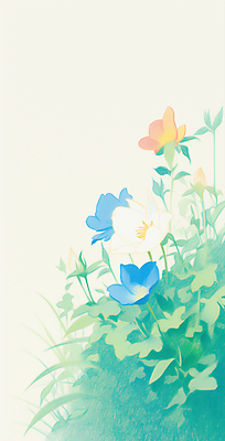 JPG 잎 일러스트 색연필 사람없음 풀잎 꽃봉오리 감성 베이지색 국내일러스트 AI일러스트 AI콘텐츠 식물 꽃 컬러 컨셉 학용품 풀_식물 파일형식