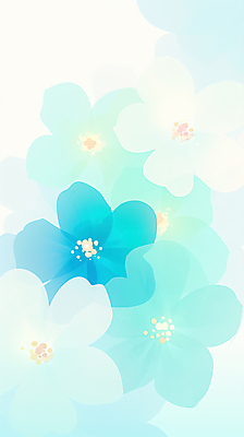 JPG 꽃 꽃백그라운드 일러스트 사람없음 겹침 민트색 국내일러스트 AI일러스트 AI콘텐츠 식물 컬러 백그라운드 파일형식