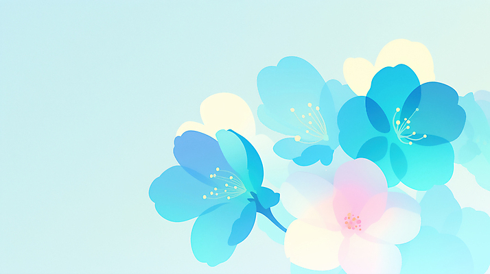 JPG 꽃 꽃백그라운드 일러스트 사람없음 겹침 민트색 국내일러스트 AI일러스트 AI콘텐츠 식물 컬러 백그라운드 파일형식