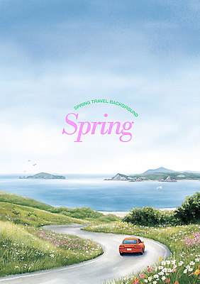 PSD 편집이미지 바다 섬 하늘색 꽃밭 자동차 하늘 색연필 잔디 사람없음 봄풍경 드라이브 차도 상쾌 새떼 봄여행 이미지편집 식물 꽃 감정 도로 육상교통 여행 조류 학용품 풍경 파란색 봄 운전 파일형식