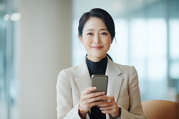 JPG 편집이미지 응시 여자 회사 실내 한명 미소 들기 정장 성인 스마트폰 비즈니스우먼 전문직 사내 의료성형뷰티 성인여자한명만 편집실사 AI인물포토 AI콘텐츠 직업 1 시선 옷 비즈니스 모션 표정 사람 내부 핸드폰 스마트기기 직장인 CG 여자한명만 성인여자만 파일형식 AI포토