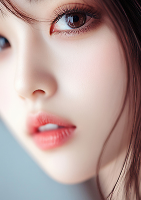 JPG 편집이미지 여자 얼굴 한명 근접촬영 성인 화장 의료성형뷰티 성인여자한명만 편집실사 AI인물포토 AI콘텐츠 1 뷰포인트 사람 신체부위 뷰티 CG 여자한명만 성인여자만 파일형식 AI포토