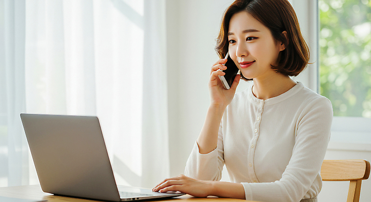 JPG 편집이미지 여자 의자 창문 탁자 실내 한명 미소 들기 앉기 성인 노트북 햇빛 커튼 통화 의료성형뷰티 성인여자한명만 편집실사 AI인물포토 AI콘텐츠 1 가구 모션 표정 사람 내부 전자제품 태양 CG 여자한명만 성인여자만 파일형식 AI포토