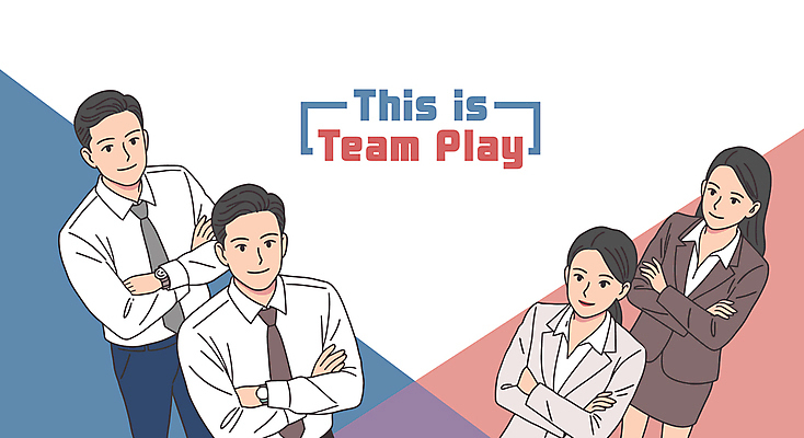 여자 남자 일러스트 협력 미소 정장 여러명 상반신 성인 팔짱 올려보기 비즈니스맨 비즈니스우먼 동료 성인만 국내일러스트 AI파일 옷 다수 비즈니스 관계 모션 표정 사람 직장인 파일형식 벡터