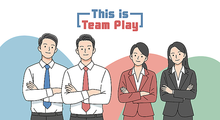 여자 남자 일러스트 협력 미소 정장 여러명 상반신 성인 팔짱 비즈니스맨 비즈니스우먼 동료 성인만 국내일러스트 AI파일 옷 다수 비즈니스 관계 모션 표정 사람 직장인 파일형식 벡터