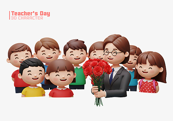 PSD 편집이미지 학생 여자 남자 어린이 꽃다발 책가방 웃음 들기 소녀 소년 여러명 상반신 성인 3D 교사 스승의날 카네이션 감사 5월행사 안경낌 편집3D 직업 기념일 꽃 감정 안경 다수 가방 모션 표정 사람 이벤트 5월 디지털합성 파일형식