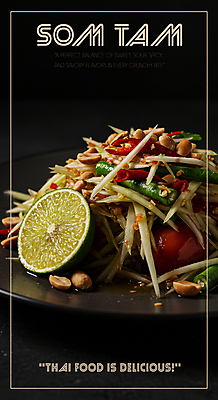 PSD 편집이미지 접시 토마토 태국 단면 사람없음 샐러드 소스 홍고추 땅콩 라임 그린빈 동남아음식 쏨땀 파파야 플레이팅 이미지편집 식기 아시아 음식 채소 과일 고추 콩 견과류 양념 상차림 열대과일 태국음식 파일형식