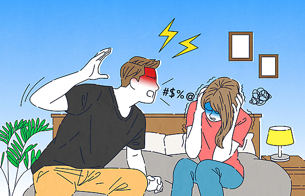 여자 남자 액자 일러스트 베개 앉기 성인 두명 파란색 손들기 침실 분노 침대 스탠드 풀 수비 범죄 무서움 웅크림 떨림 가정폭력 때리기 번개모양 불화 욕설 이혼 성인만 폭언 국내일러스트 AI파일 모양 식물 감정 컬러 가구 침구 모션 조명 사람 폭력 번개 파일형식 벡터 언어폭력