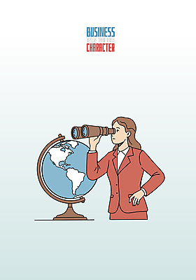 여자 허리손 일러스트 한명 서기 들기 정장 상반신 성인 지구본 쌍안경 관찰 비즈니스우먼 기회 탐색 성인여자한명만 국내일러스트 AI파일 1 옷 포즈 비즈니스 모션 사람 망원경 직장인 여자한명만 성인여자만 파일형식 벡터