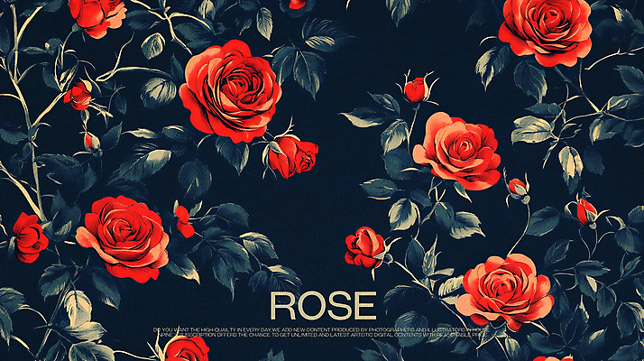 PSD 디자인 백그라운드 잎 일러스트 사람없음 장미 검은색 빈티지 클래식 국내일러스트 식물 꽃 컬러 컨셉 파일형식
