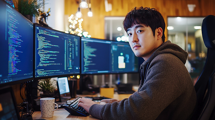 JPG 편집이미지 남자 정보기술 한명 상반신 성인 사무실 모니터 타이핑 키보드 커피잔 책상 후드티셔츠 프로그래머 프로그래밍 의료성형뷰티 성인남자한명만 코딩 편집실사 AI인물포토 AI콘텐츠 직업 1 커피 가구 티셔츠 비즈니스 잔 기술 사람 컴퓨터 작업 CG 개발 컴퓨터교육 남자한명만 성인남자만 파일형식 AI포토