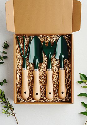 JPG 편집이미지 잎 취미 사람없음 세트 상자 흙 모종삽 패키지 갈퀴 원예용품 홈가드닝 편집실사 AI포토 AI콘텐츠 식물 생활용품 삽 CG 원예 파일형식