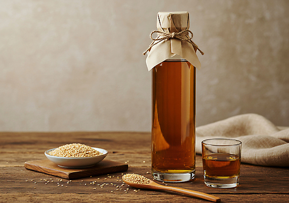 JPG 편집이미지 접시 리본 유리병 잔 사람없음 갈색 천 노끈 나무숟가락 나무받침 나무탁자 들깨 참기름 참깨 들기름 편집실사 AI포토 AI콘텐츠 식기 줄 컬러 탁자 병_용기 목재 숟가락 직물 기름_음식 받침대 CG 깨 파일형식