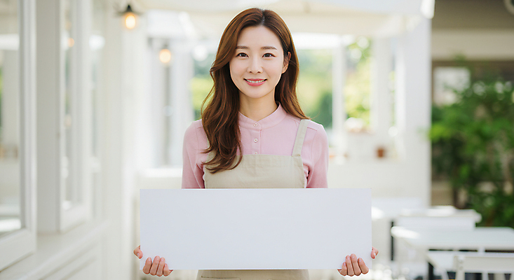 JPG 편집이미지 응시 여자 한명 미소 들기 상반신 성인 팻말 의료성형뷰티 성인여자한명만 소상공인 편집실사 AI인물포토 AI콘텐츠 직업 1 시선 모션 프레임 표정 사람 경제 상인 CG 여자한명만 성인여자만 파일형식 AI포토